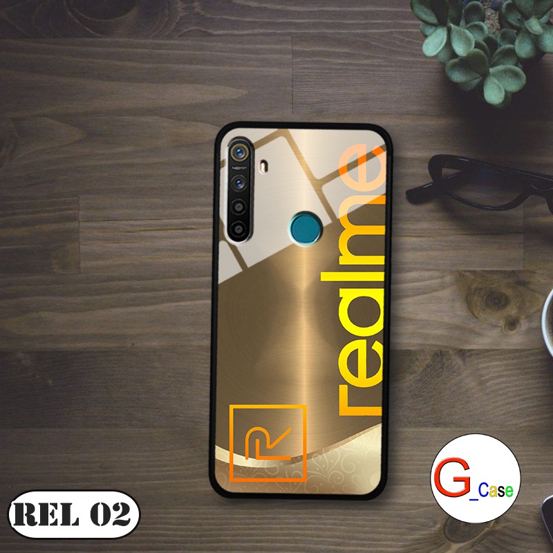 Ốp lưng Realme 5i/6i-lưng kính in logo hãng điện thoại