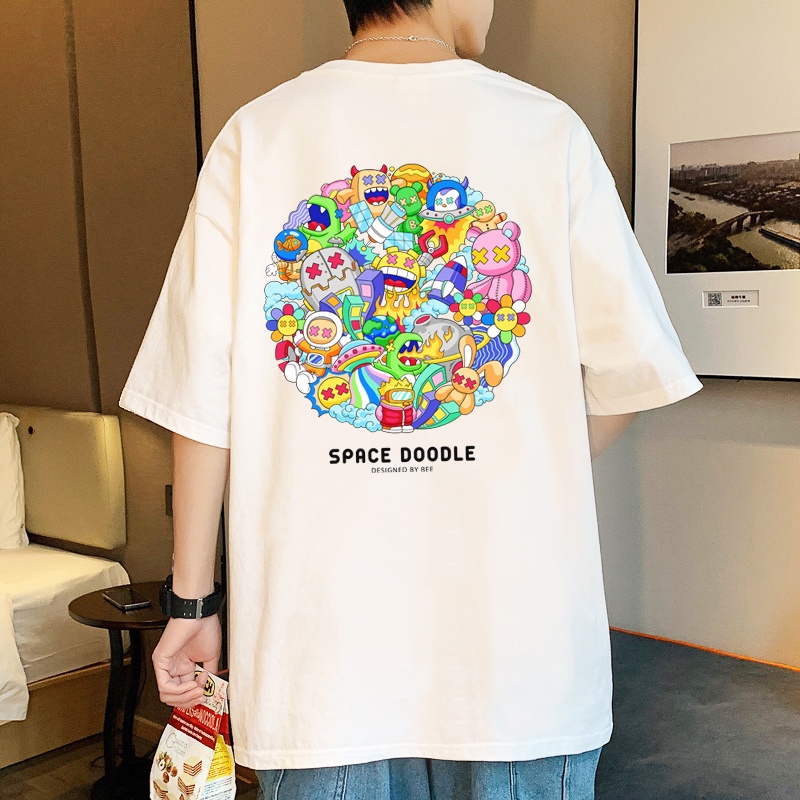 Áo Đôi Doodle Cute 2s Clothing Áo Thun Đôi Tay Lỡ Form Rộng Cotton Siêu Mịn Basic Phong Cách Streetwear Valentine TV5090 | BigBuy360 - bigbuy360.vn