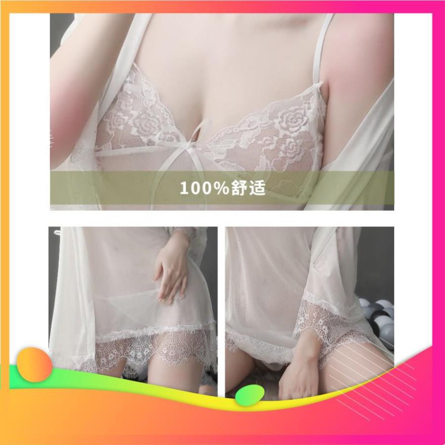 [ COSPLAY SEXY KATA - HÀNG CAO CẤP ] Sét Váy Ngủ + Áo Choàng Ren Cao Cấp (Kèm Quần Chíp) MS3010 | BigBuy360 - bigbuy360.vn