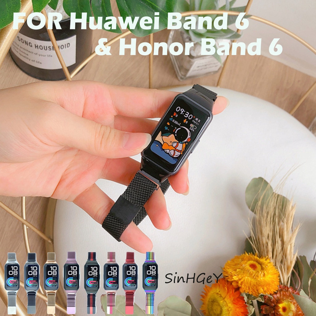 Dây Đeo Thay Thế Chất Liệu Thép Không Gỉ Thiết Kế Nhiều Lỗ Cho Huawei Band 7 / 6 Honor Band 6