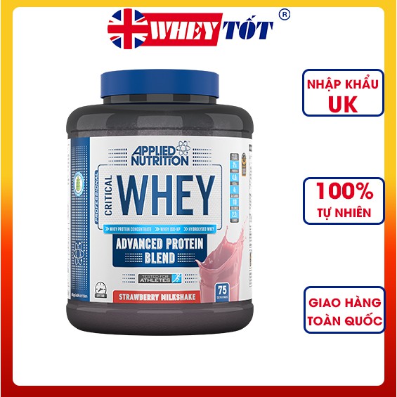 Bột Whey Applied Nutrition Critical 2kg hỗ trợ tăng cơ, giảm mỡ và phục hồi sau tập luyện