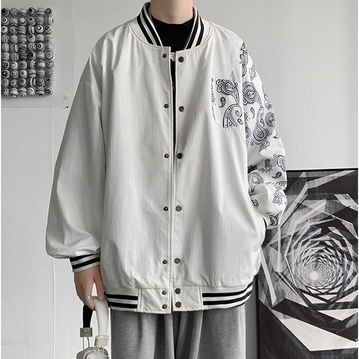 áo khoác phong cách Hàn Quốc áo khoác bomber bông áo khoác 2 lớp in ấn áo khoác bóng chày