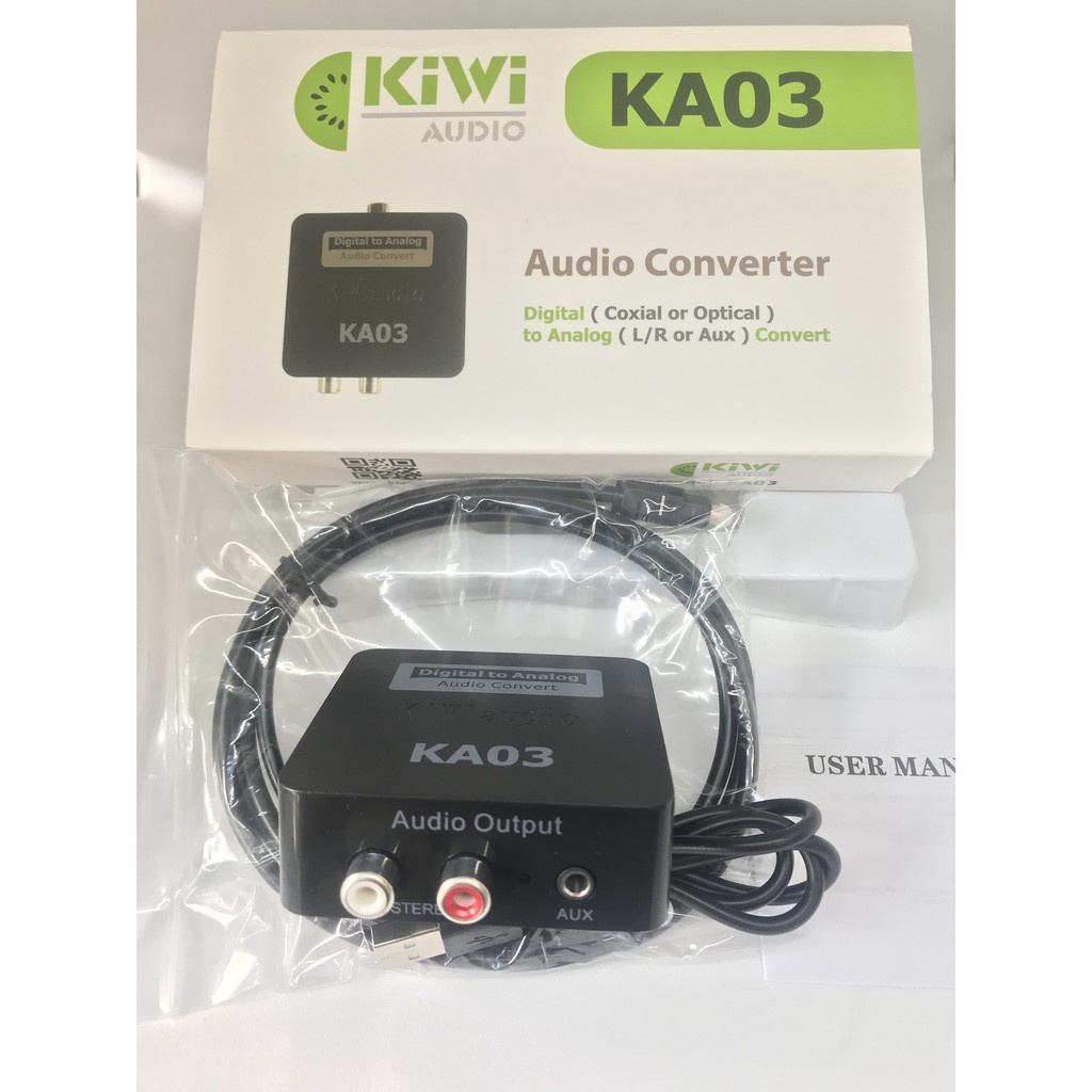 Kiwi KA-03 Bộ chuyển âm thanh TV 4K quang optical sang audio AV