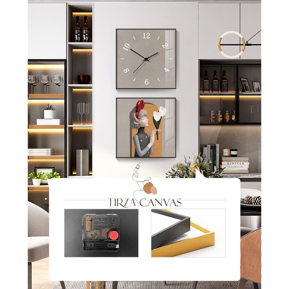 Tranh Ghép Đồng Hồ Treo Tường Pha Lê