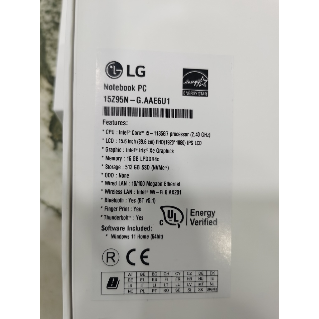 LG Gram 15&quot; Ultra-Lightweight and Slim Nặng 1.132 Gram CPU 11th Intel Core i5 1135G7 Ram 16GB SSD 512GB