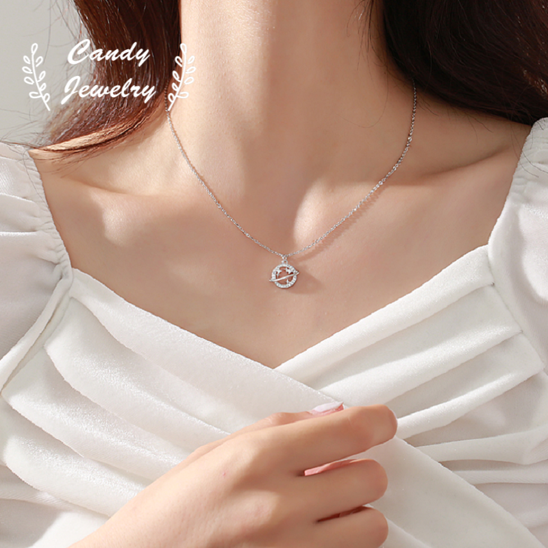MANYUE Dây Chuyền Mặt Hình Hành Tinh Đính Kim Cương Giả Thời Trang Nữ