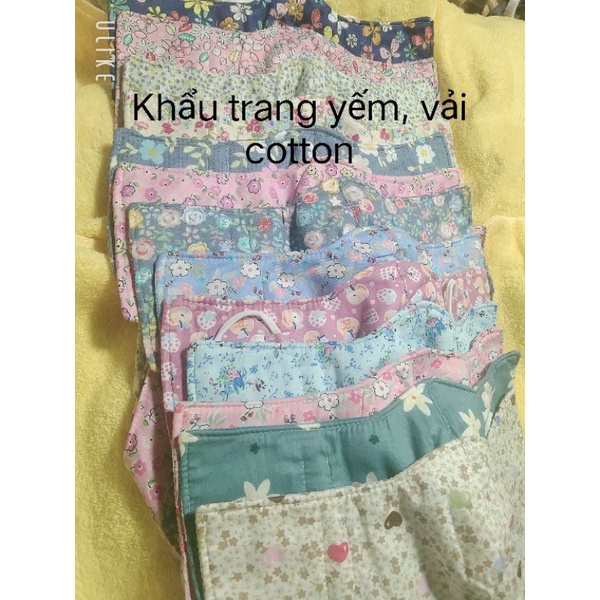 Khẩu trang yếm , 2 mặt vải cotton bông ,giao ngẫu nhiên nhiều màu khác nhau ,ảnh thật( hàng công ty Hân Hạnh)