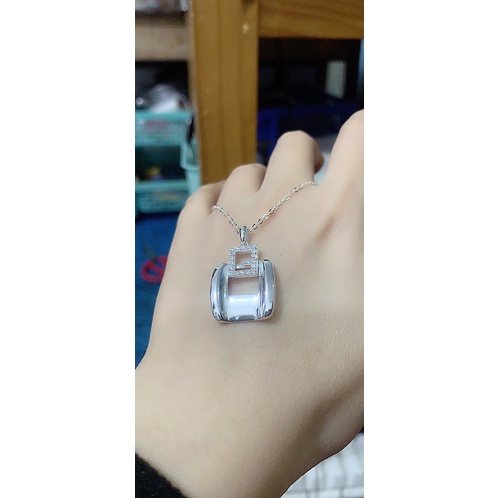 Mặt dây chuyền vuông chữ G bạc thật NGỌC MẬU