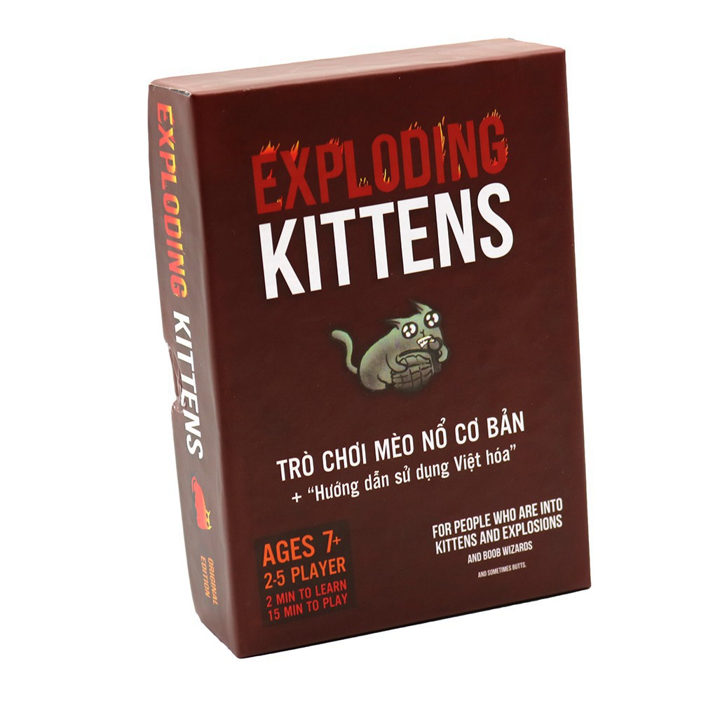 Set Mèo Nổ Exploding Kittens Và 4 Bản Mèo Nổ Mở Rộng 119 Lá Cho 10 Người Chơi