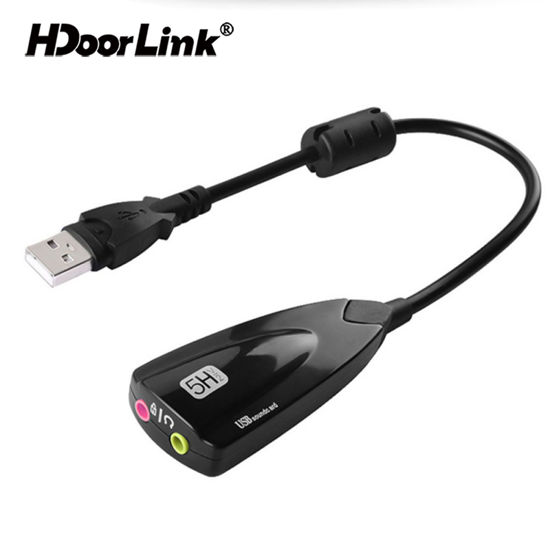 Cáp Chuyển Đổi Card Âm Thanh Rời Hdoorlink Cho Laptop Pc Cổng Usb2.0 Kênh 7.1 Giắc Tai Nghe Micro 3.5mm