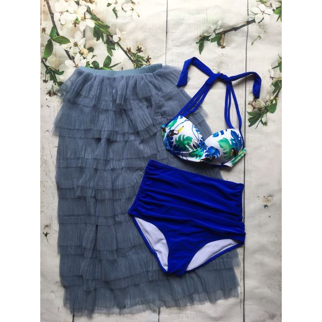 Bikini hạc quần nhún xanh