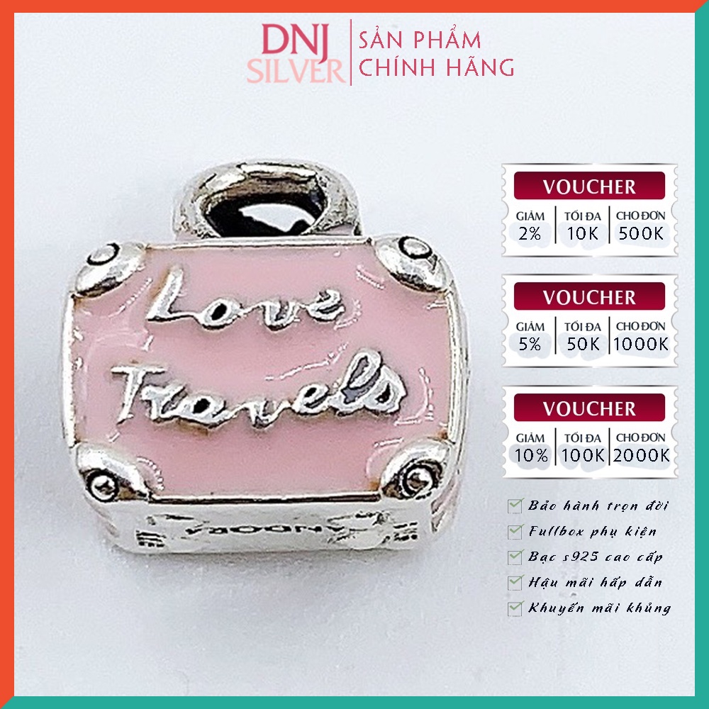 Vòng tay bạc 925 cao cấp - Vòng tay charm bạc Love Travel dành cho nàng thích du lịch - DNB023