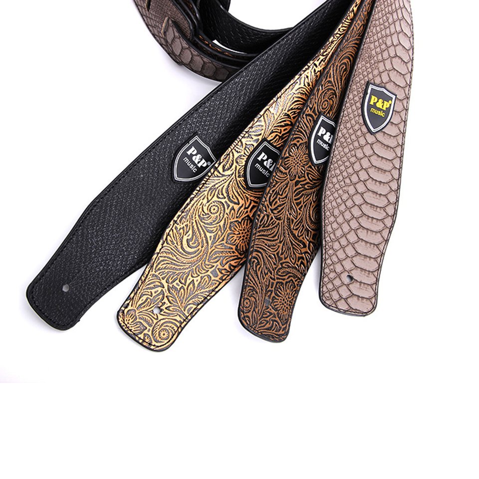 Dây đeo đàn guitar bass bằng da thật mềm điều chỉnh được 2.5 inch 12-09 chất lượng