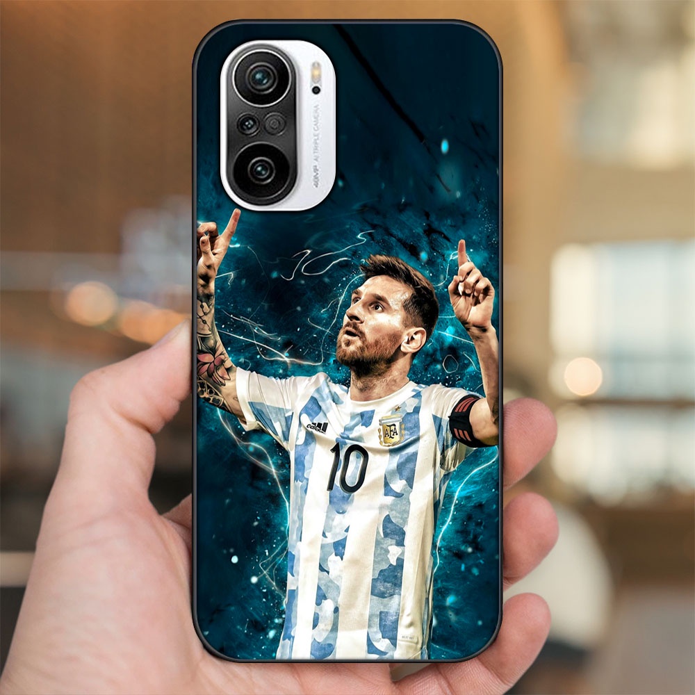 Ốp lưng Xiaomi K40 viền đen in hình Lionel Messi Barcelona PSG