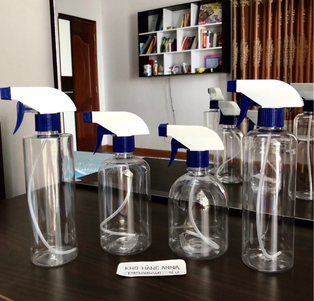 [chai lọ nắp xịt phun sương ] CHAI NHỰA XỊT NƯỚC TRONG SUỐT 500ml - BÌNH NHỰA LỚN xịt kính , xịt tóc bamber