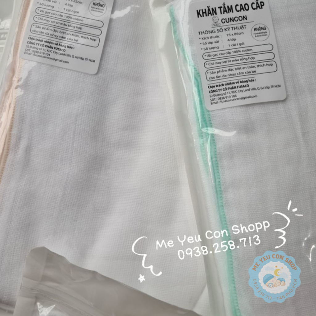 (75x85cm) KHĂN GẠC TẮM 4 LỚP CAO CẤP HIỆU CÚN CON (katydang)