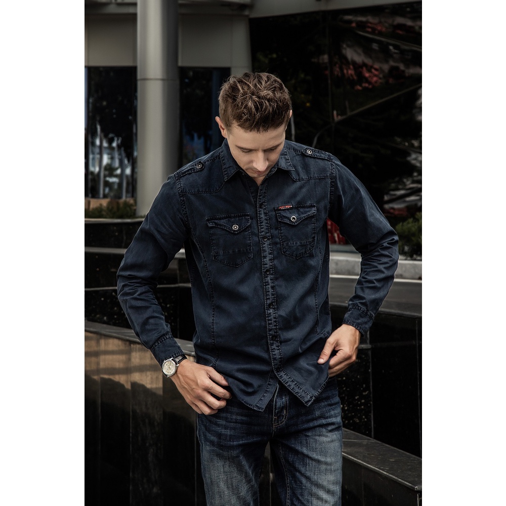 Áo Sơ Mi Denim Just Men cá tính thu hút