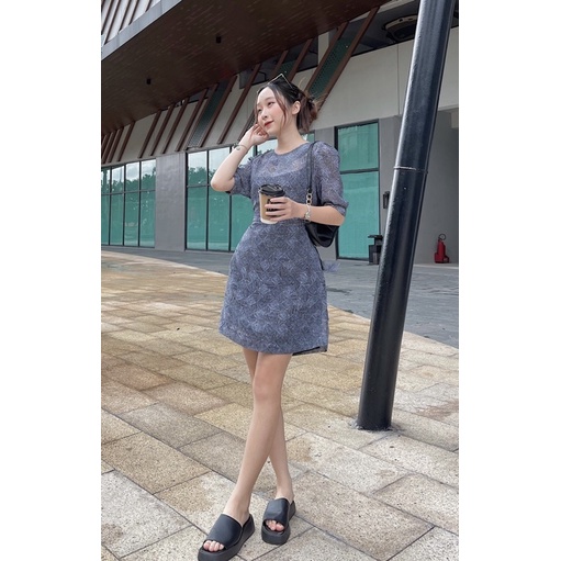 Đầm hoa văn 8se xuất Hàn