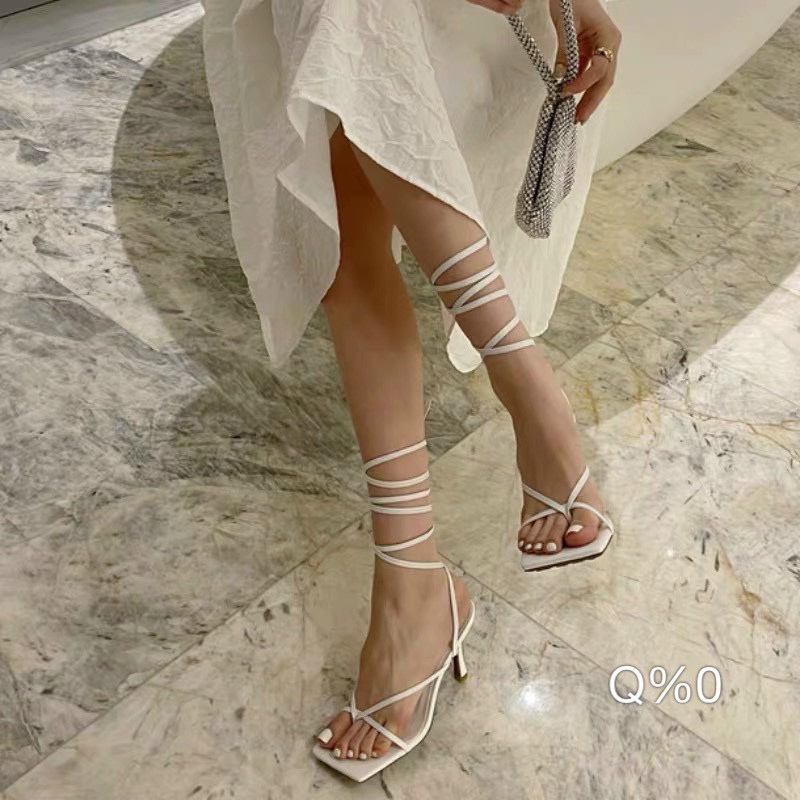 Giày nữ cao gót 7p giày kẹp ngón côt dây cao cấp