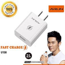 Cóc sạc nhanh Arun U158 2.1A chính hãng