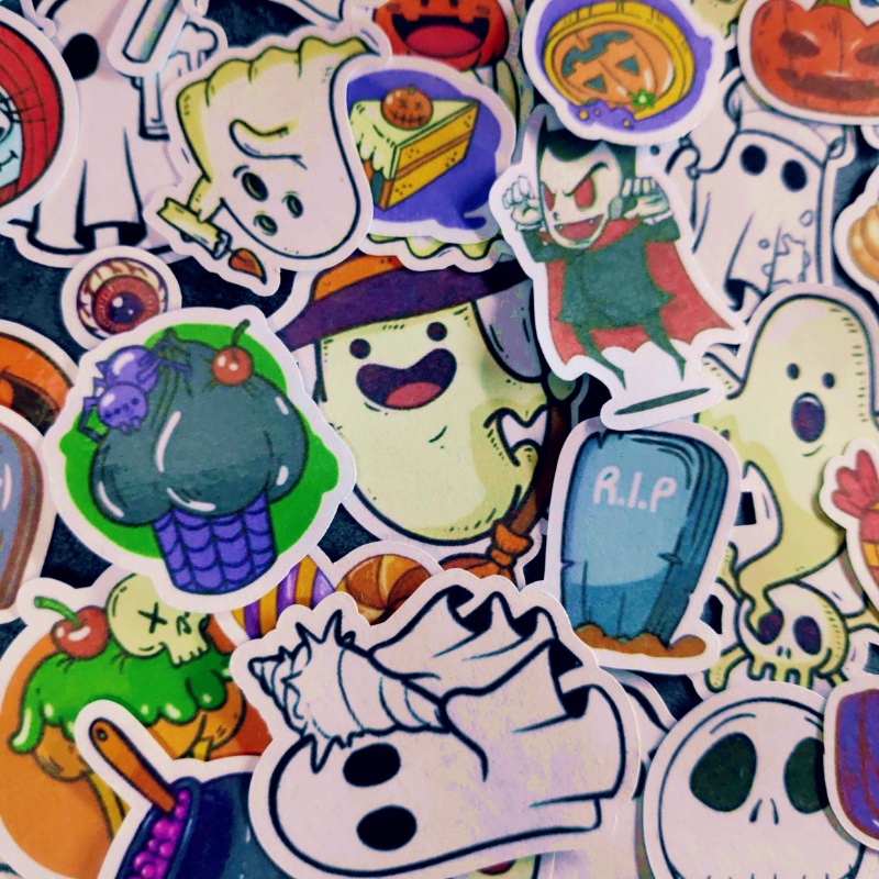Set 30 hình dán sticker Halloween dễ thương