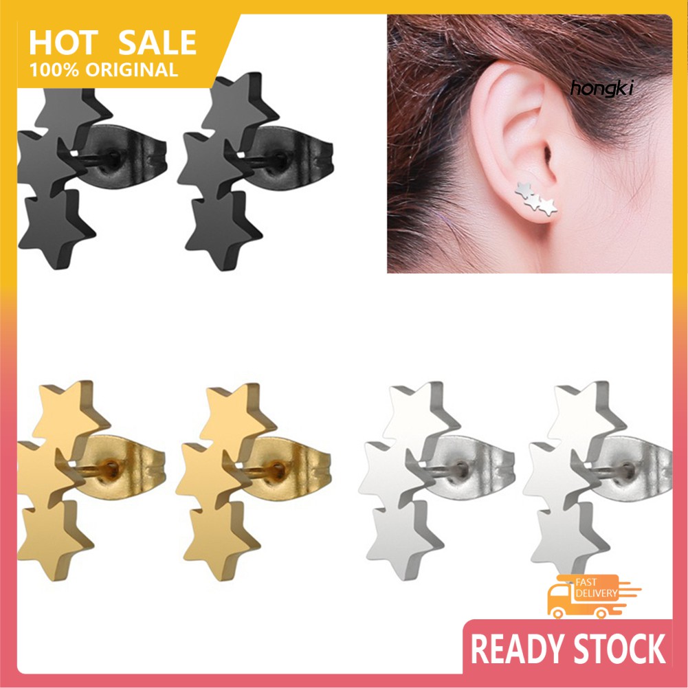 Bông Tai Hình Ngôi Sao Chất Liệu Thép Không Gỉ Thời Trang Cho Nữ