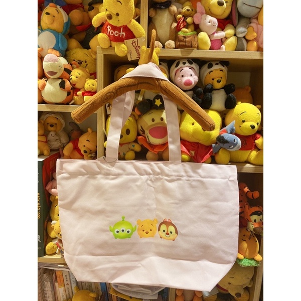 Túi xách vải Tsum Tsum hồng nhạt
