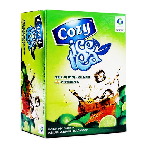 TRÀ COZY ICE TEA HƯƠNG CHANH / HƯƠNG ĐÀO 270G ( 18g * 18 gói )