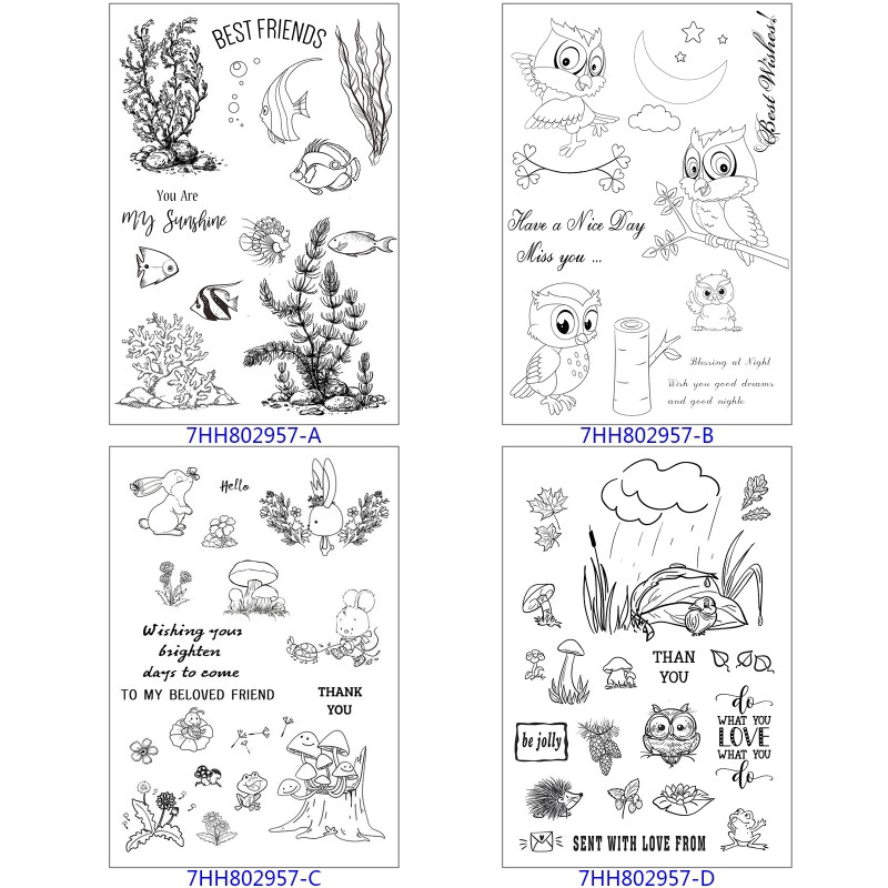 Con Dấu Silicon Trong Suốt Họa Tiết Xinh Xắn Dùng Để Trang Trí Thiệp