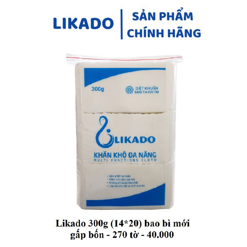 [LIKADO] Khăn vải khô đa năng Likado 300g (3 gói)