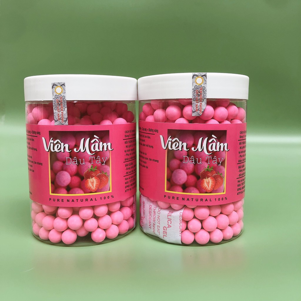 500gr viên mầm đậu nành dâu tây tăng vòng 1, đẹp da, tăng sinh lý nữ có Giấy chứng nhận An toàn thực phẩm