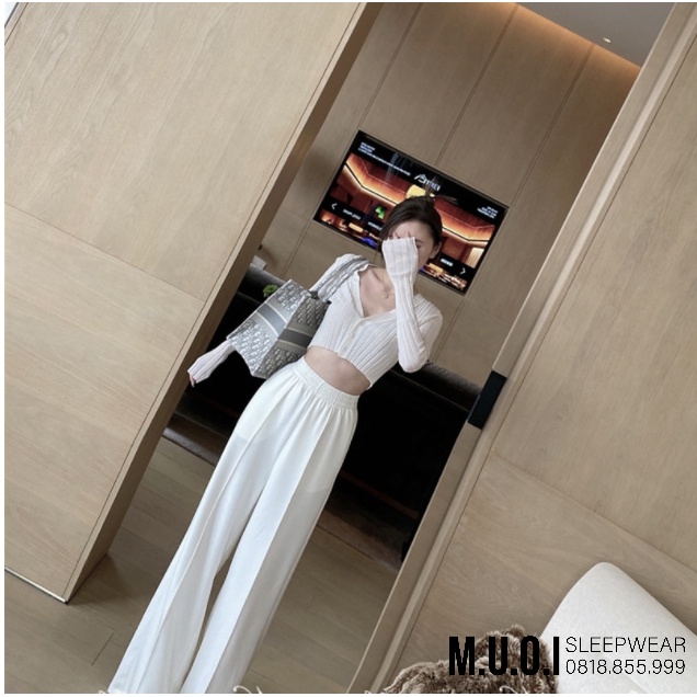 Áo Cadigan Mỏng Sexy Tay Dài Thiết Kế Ngọt Ngào Cho Nữ - Áo Cardigan Dệt Kim -  Muối Sleepwear - Hàng có sẵn (video)
