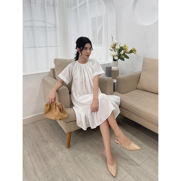 Đầm Babydoll Form Suông Tơ Tằm 2 Lớp Có Khóa Kéo Hàng Xuất byChang