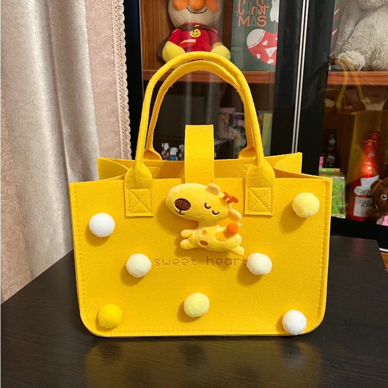Túi xách mua sắm IELGY bằng vải nỉ họa tiết hoạt hình dễ thương cho mẹ và bé