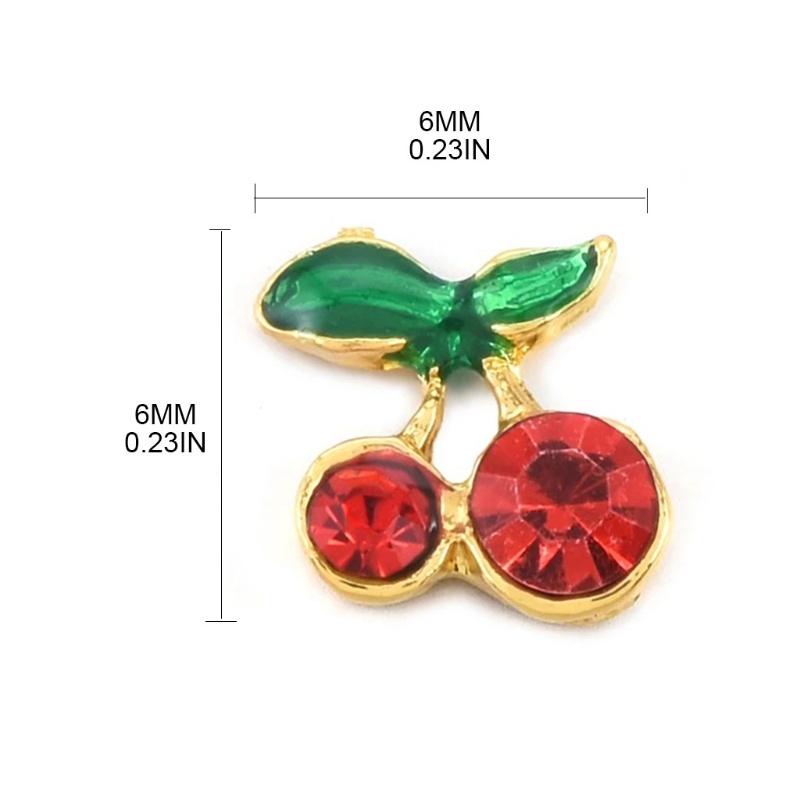 Hộp Phụ Kiện Hạt Cherry 3D Lấp Lánh Dễ Thương Trang Trí Móng Nghệ Thuật DIY