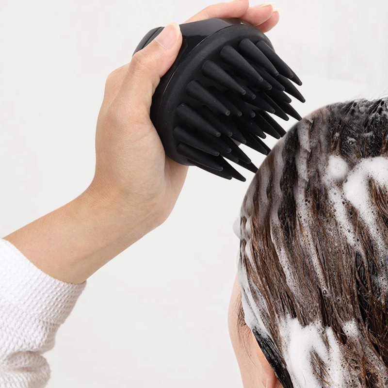 Lược gội đầu massage silicon Maseki Thư Giãn Giúp Làm Sach Da Đầu, Tẩy Tế Bào Khi Gội Đầu