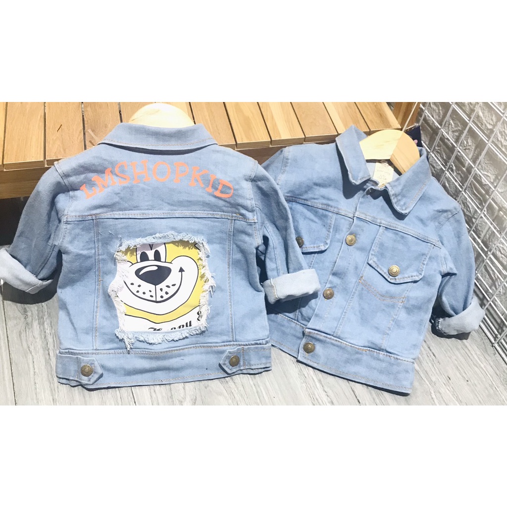 Áo khoác bò hình Gấu cho bé 10-22kg