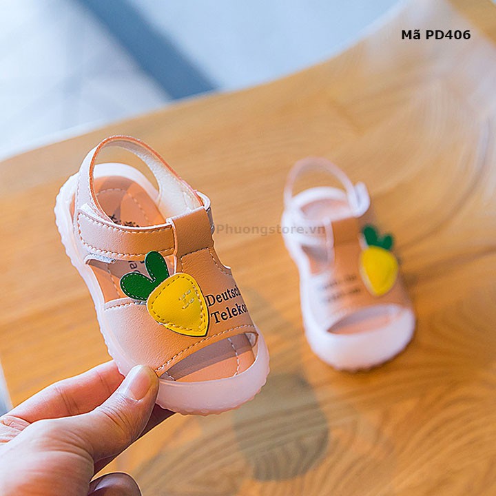 Giày tập đi cho bé gái từ 0 - 3 tuổi mềm dẻo xinh xắn PD406