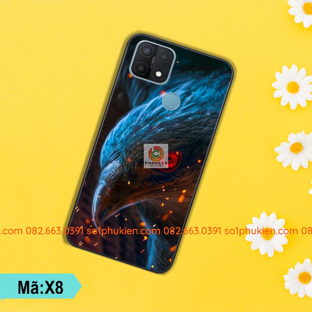 Ốp lưng ép kính Oppo A15 hình thư pháp, cá koi, hổ nhiều mẫu đẹp