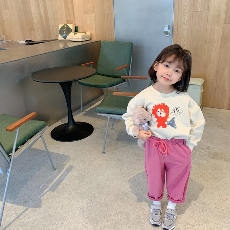 Áo Len Lông Cừu Ấm Áp In Hình Hoạt Hình Đáng Yêu Phong Cách Hàn Quốc Cho Bé