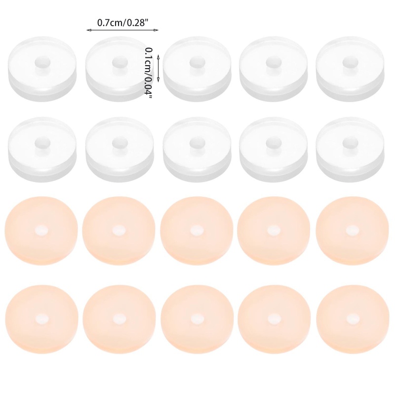 Set 50 Miếng Đệm Silicon Trong Suốt Hỗ Trợ Xỏ Khuyên Tai