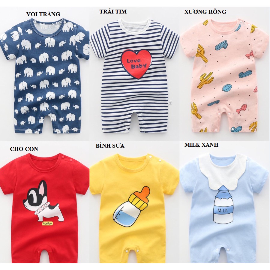 Set đồ liền thân baby cotton 12-24 tháng