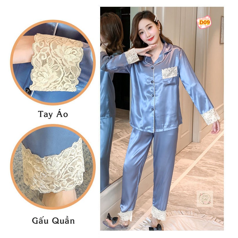 Pijama Lụa Dài Tay Cao Cấp D3