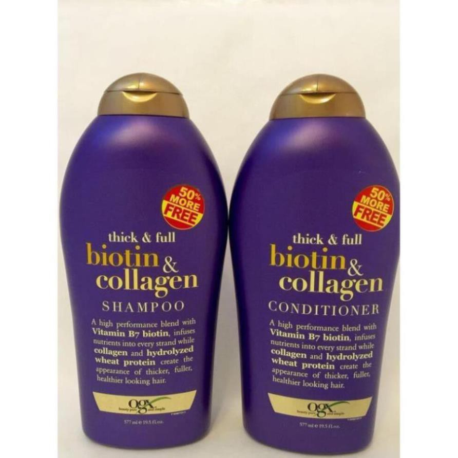 BIOTIN COLLAGEN 💕𝑭𝒓𝒆𝒆𝒔𝒉𝒊𝒑💕 Bộ gội xả Biotin Collagen Dưỡng Dày Tóc OGX Thick & Full