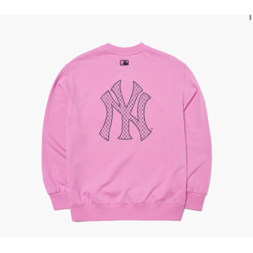 Áo SWT MLB big logo mono hồng Ny