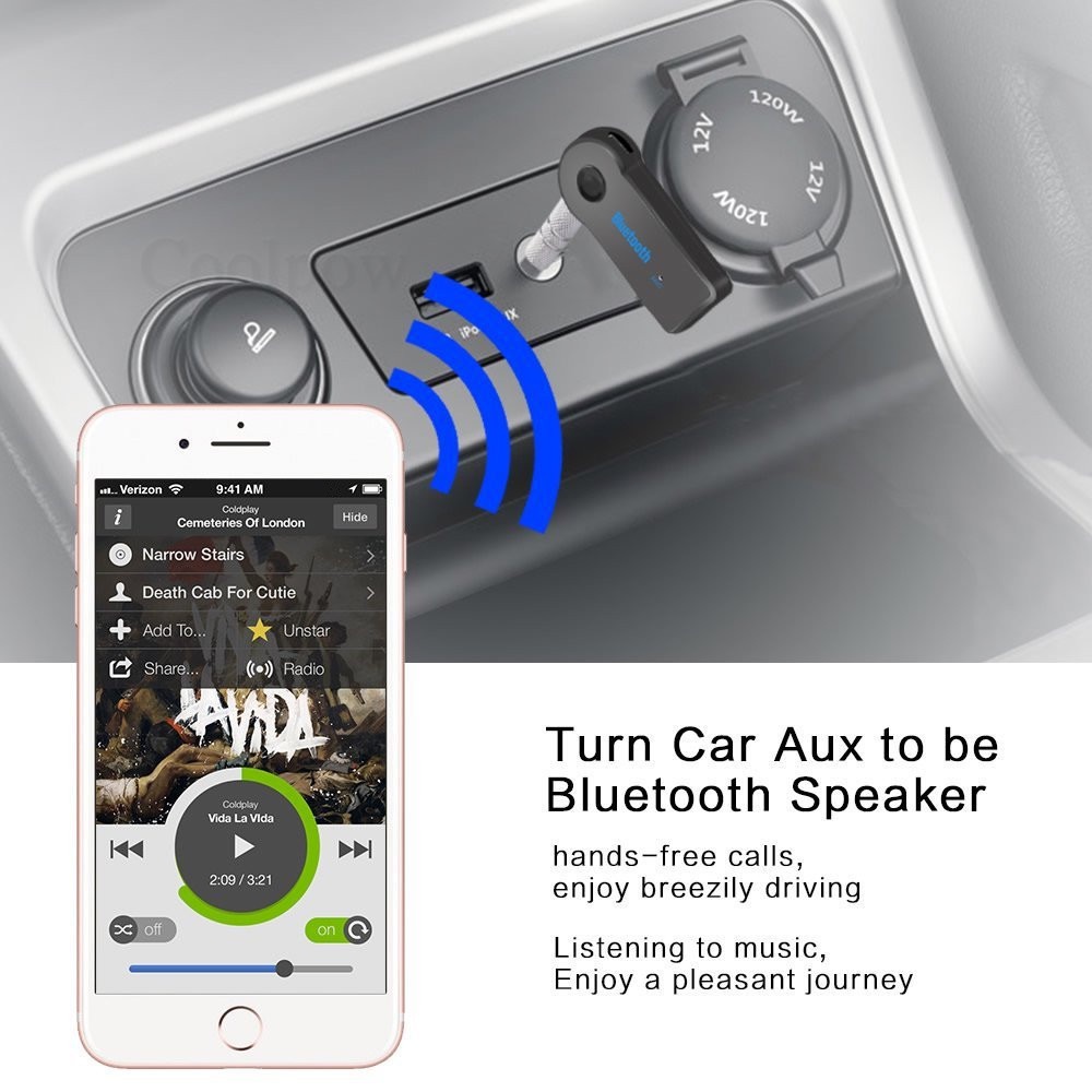Thiết bị truyền tín hiệu bluetooth không dây trên xe hơi jack 3.5mm