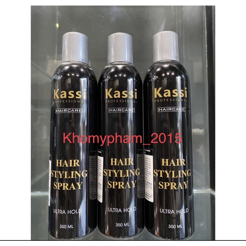 Keo xịt bóng Kassi 350ml _Keo xịt bóng tạo kiểu tóc Hair styling spray Kassi chính hãng date mới.