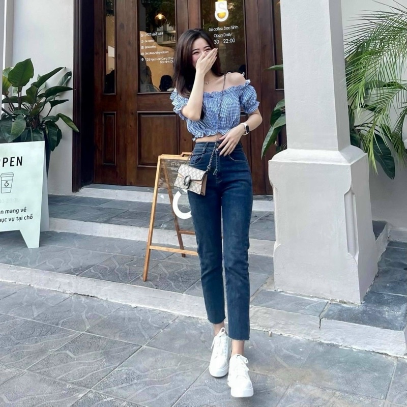QUẦN JEAN Ống Đứng Quần Bò Ống Đứng 2 khuy chất liệu dày dặn co giãn mã 3872
