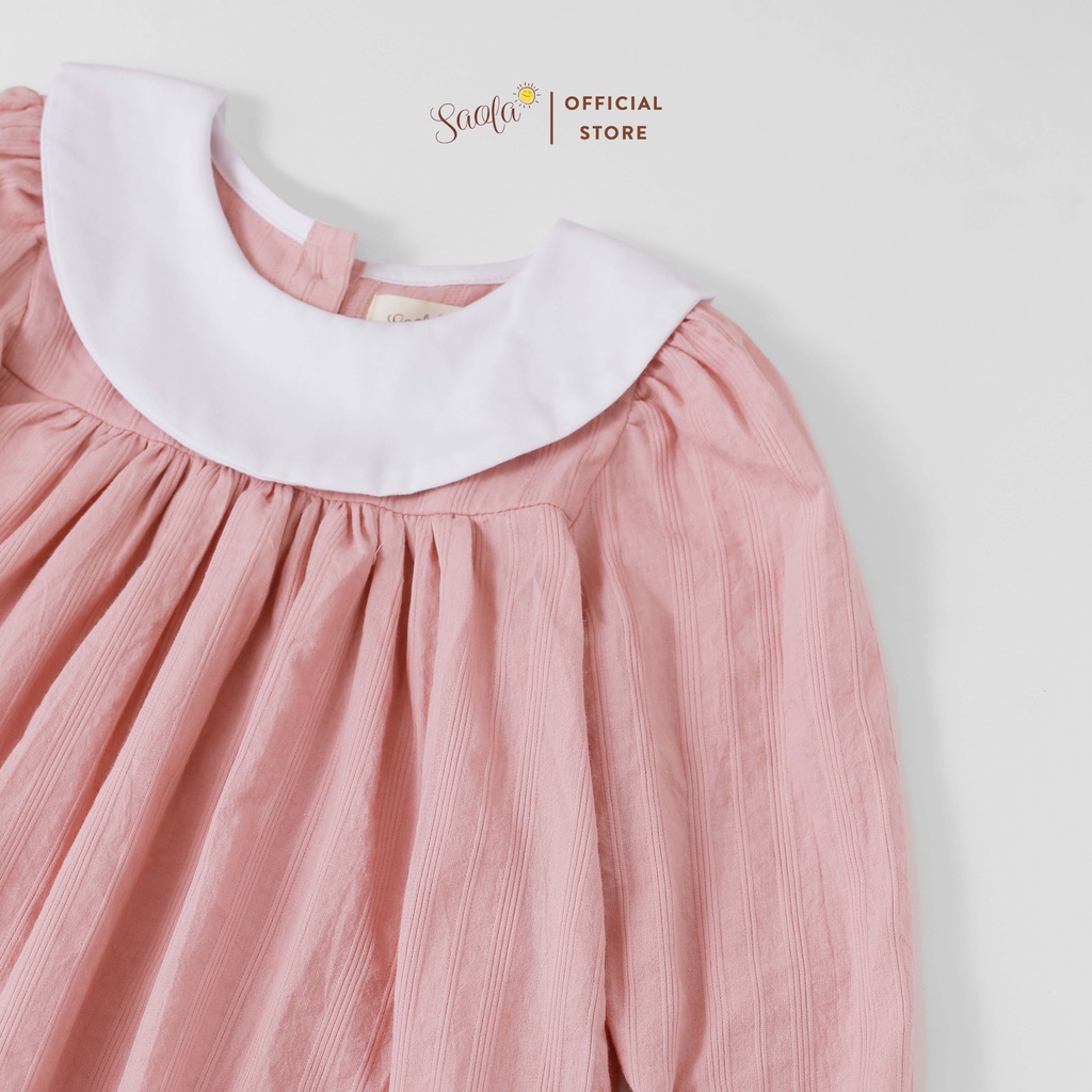 Váy Bé Gái Xếp Ly Chất Cotton Cao Cấp Phong Cách Tiểu Thư - DRC003 - SAOLA KIDS CLOTHING