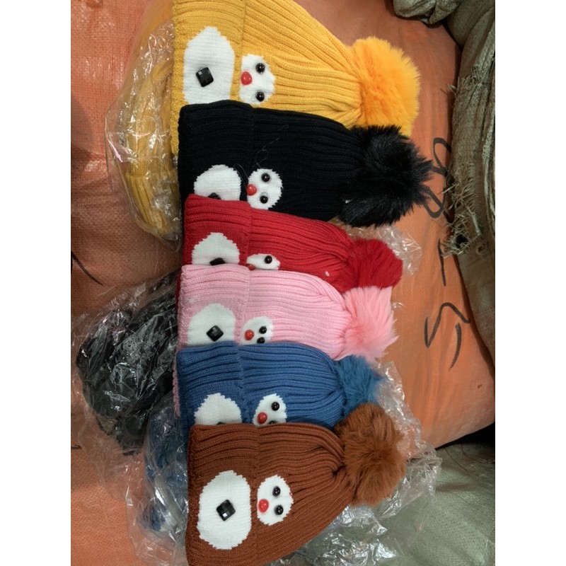 Mũ len quả bông mềm mịn siêu ấm cho bé từ 1- 6 tuổi